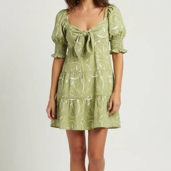 En Saison Idrissy Green Mini Dress Small - Picture 1 of 7
